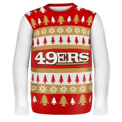 san francisco 49ers word mark ugly christmas sweater 1