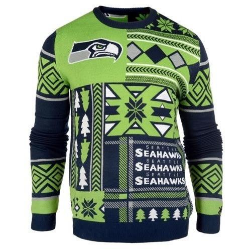 seattle seahawks patches ugly christmas sweater 1