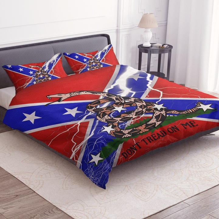 the gadsden flag and confederate flag bedding set 2