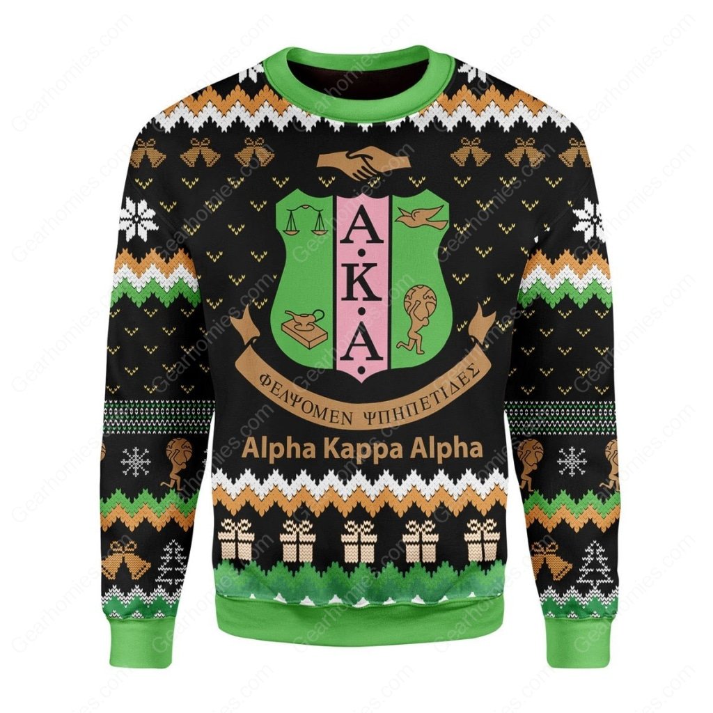 alpha kappa alpha all over printed ugly christmas sweater 2