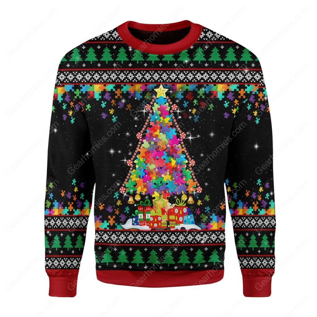 autism awareness all over printed ugly christmas sweater 2