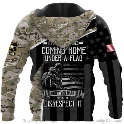 custom name us veteran if you havent risked coming home under a flag full over printed hoodie 1