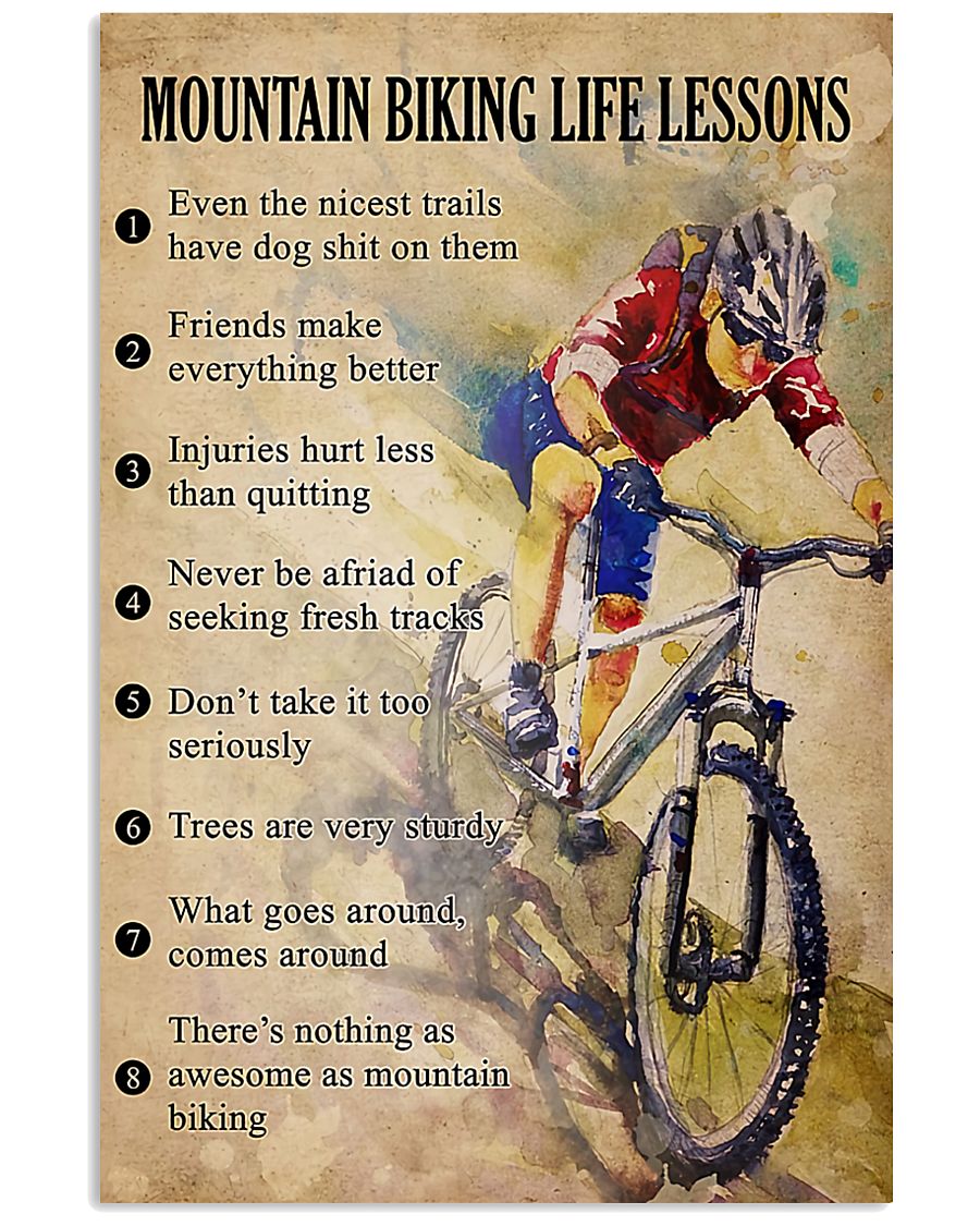 [The best selling] cycling mountain biking life lessons vintage poster