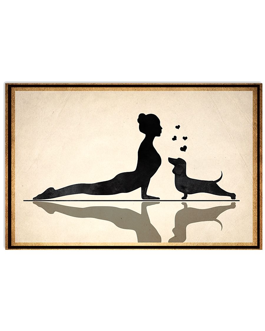 dachshund and yoga vintage poster 3