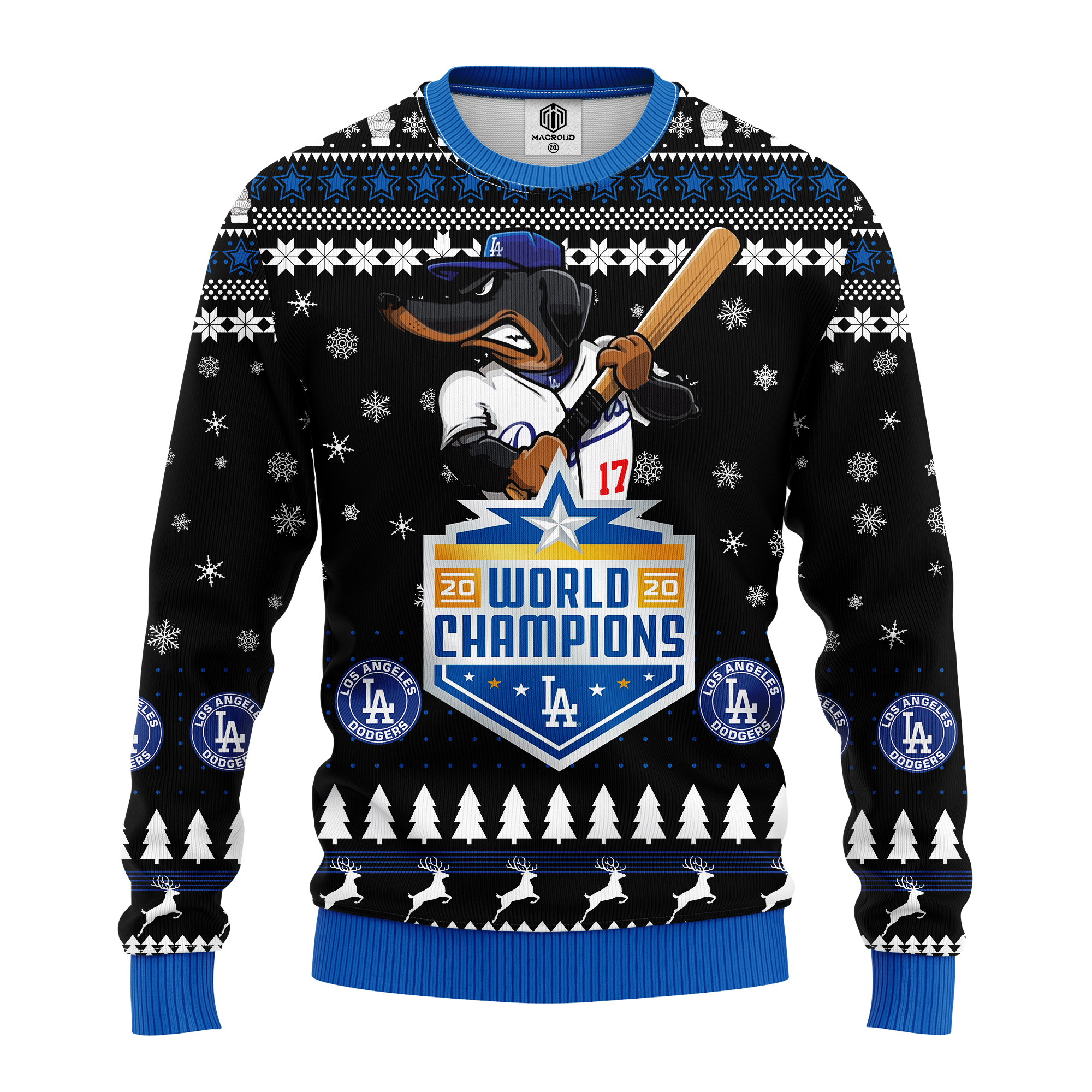 los angeles dodgers world champions 2020 all over printed ugly christmas sweater 2
