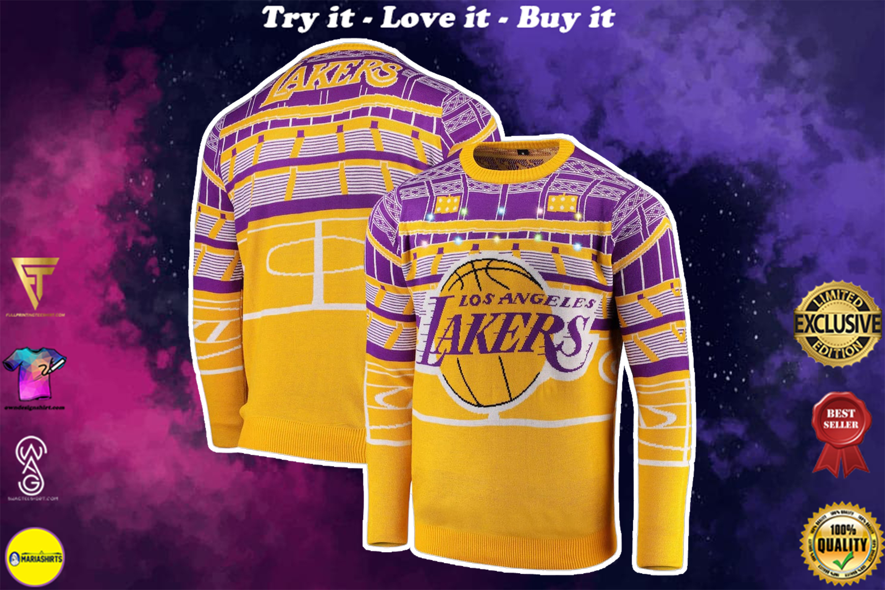 los angeles lakers champions all over printed ugly christmas sweater 2 - Copy (2)