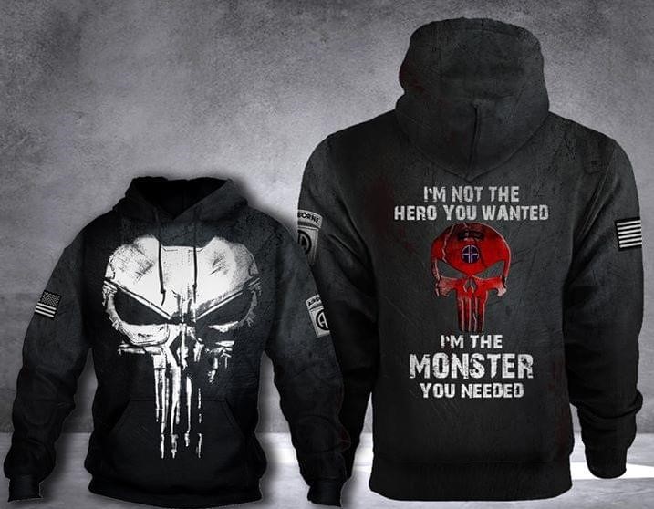 skull 82nd airborne division im not the hero you wanted full over printed hoodie 1
