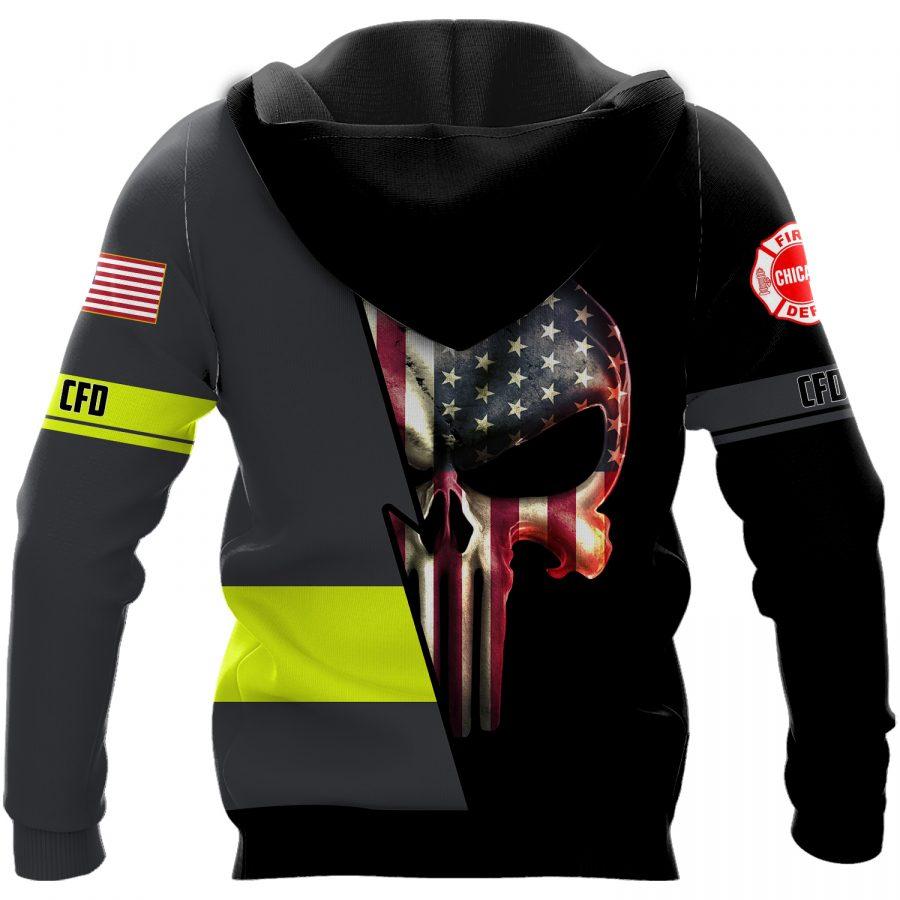 skull american flag chicago fire fighter department full over printed hoodie 1
