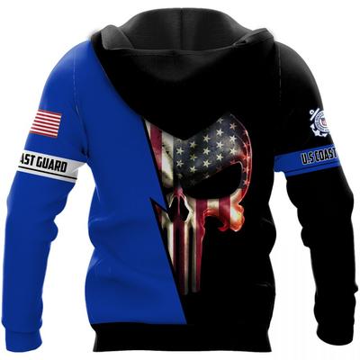 us coast guard blue skull american flag full over printed hoodie 1