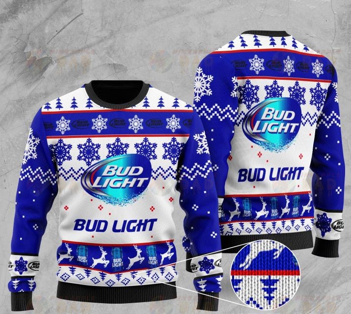 bud light beer deer all over printed ugly christmas sweater 2 - Copy (2)