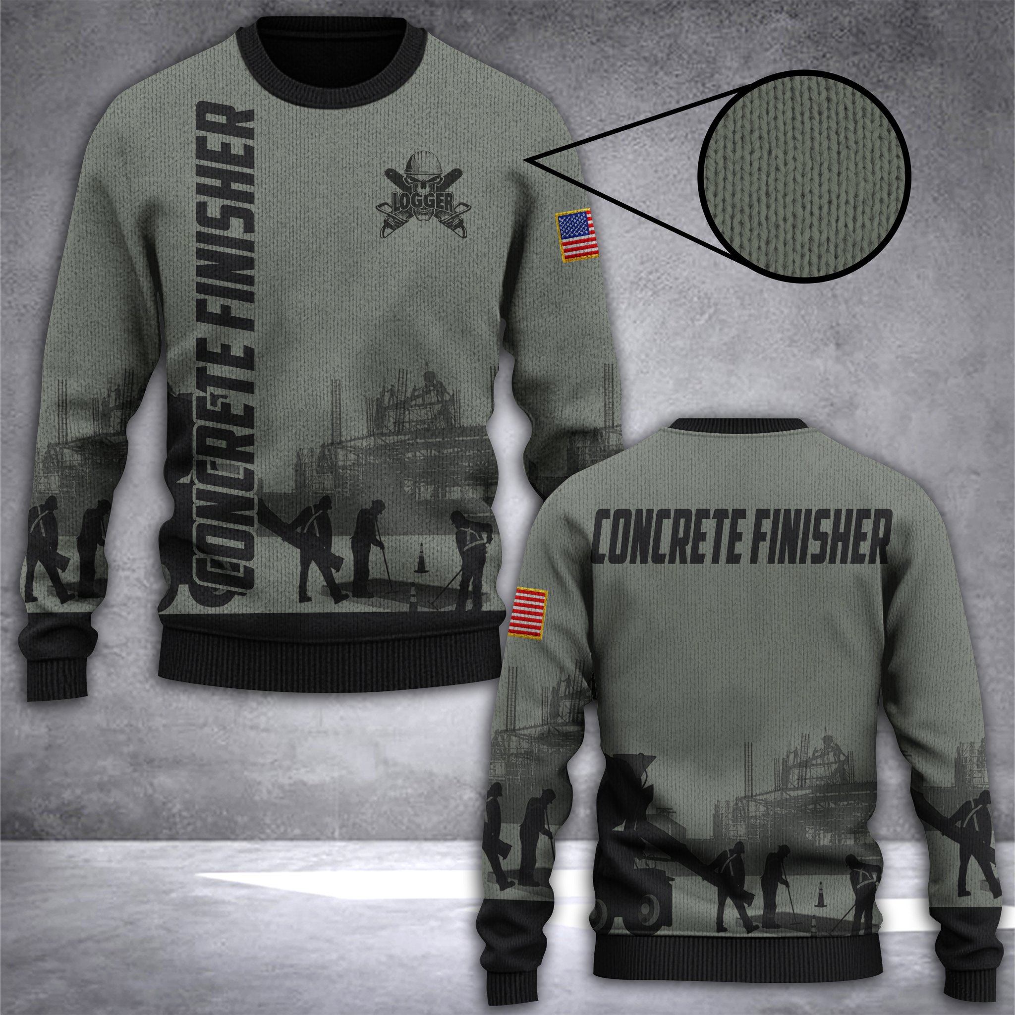 concrete finisher all over printed ugly christmas sweater 2