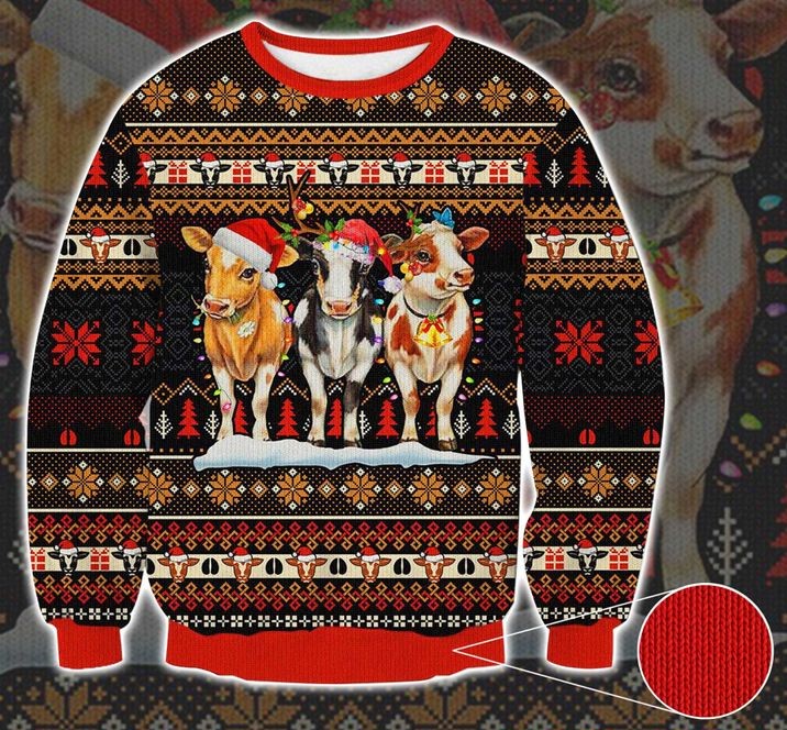 cows christmas light all over printed ugly christmas sweater 2 - Copy (2)