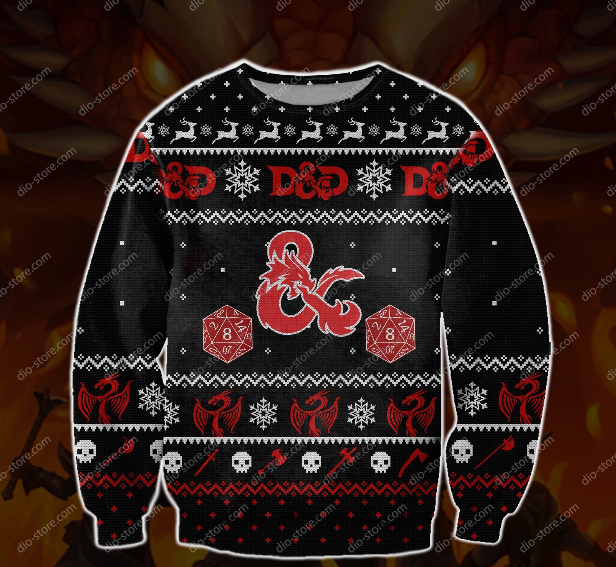 dungeons and dragons all over printed ugly christmas sweater 2 - Copy (2)
