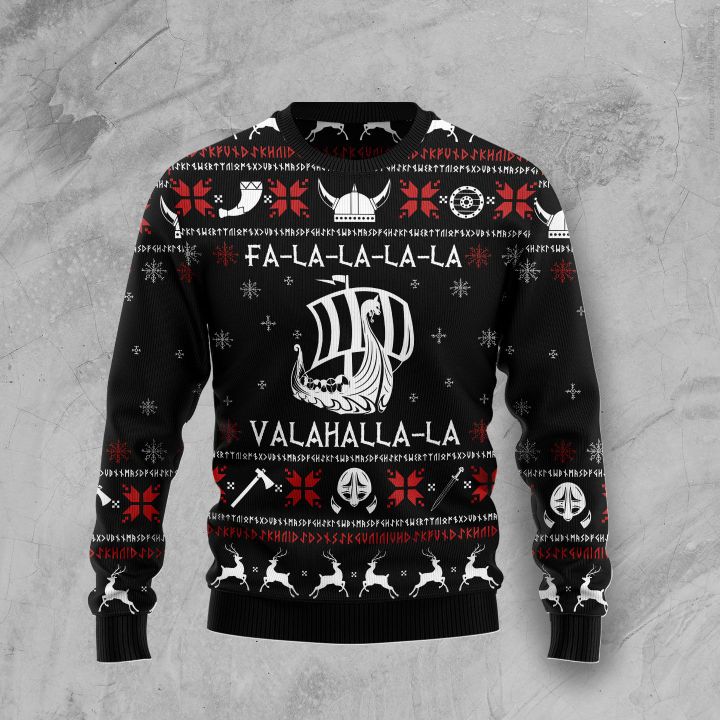 fa-la-la-la-la valhalla-la ugly christmas sweater 2