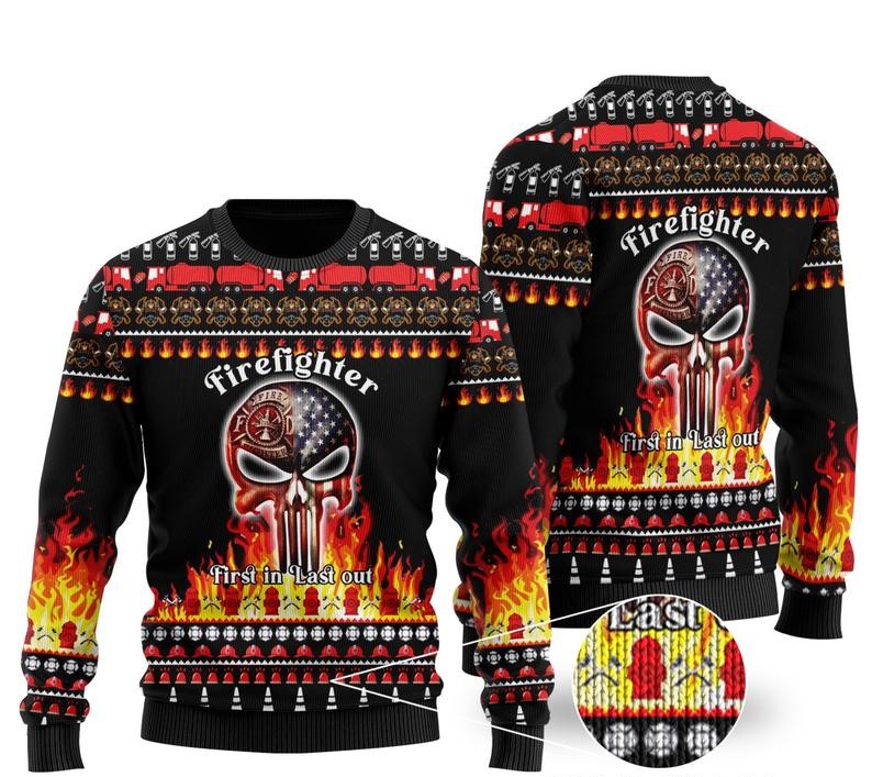 firefighter first in last out all over printed ugly christmas sweater 2 - Copy (2)