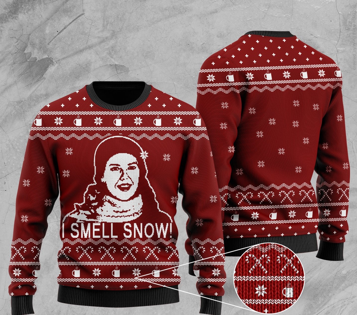 gilmore girls i smell snow all over printed ugly christmas sweater 2