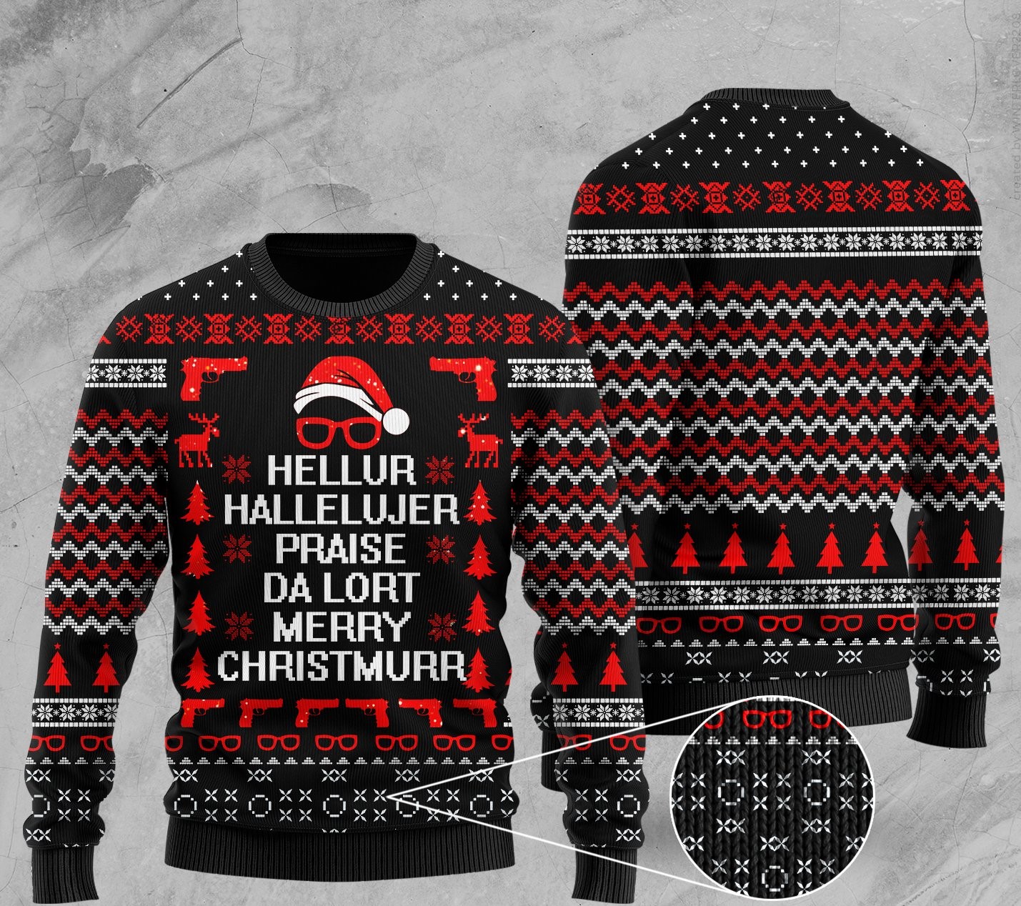 hellur hallelujer praise da lort merry christmas all over print ugly christmas sweater 2 - Copy (2)