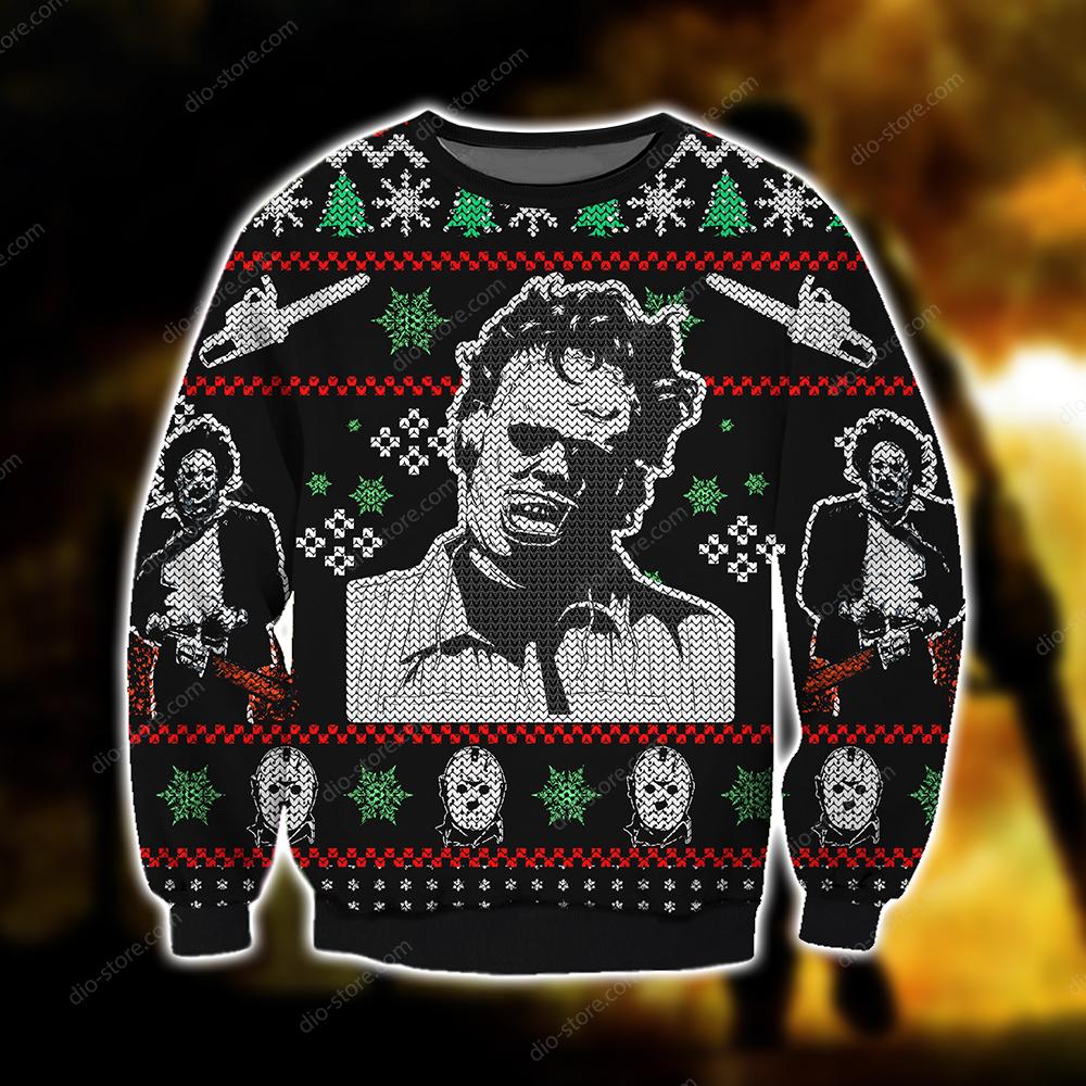 horror movie leatherface all over printed ugly christmas sweater 2 - Copy (2)