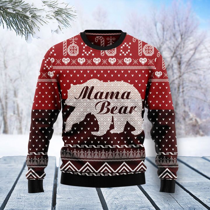 mama bear all over printed ugly christmas sweater 2