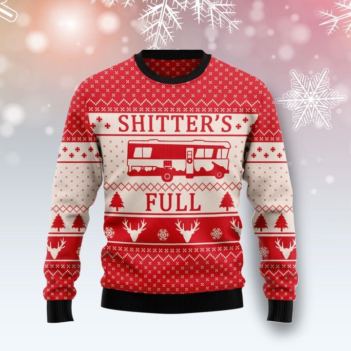 shitters full all over printed ugly christmas sweater 2