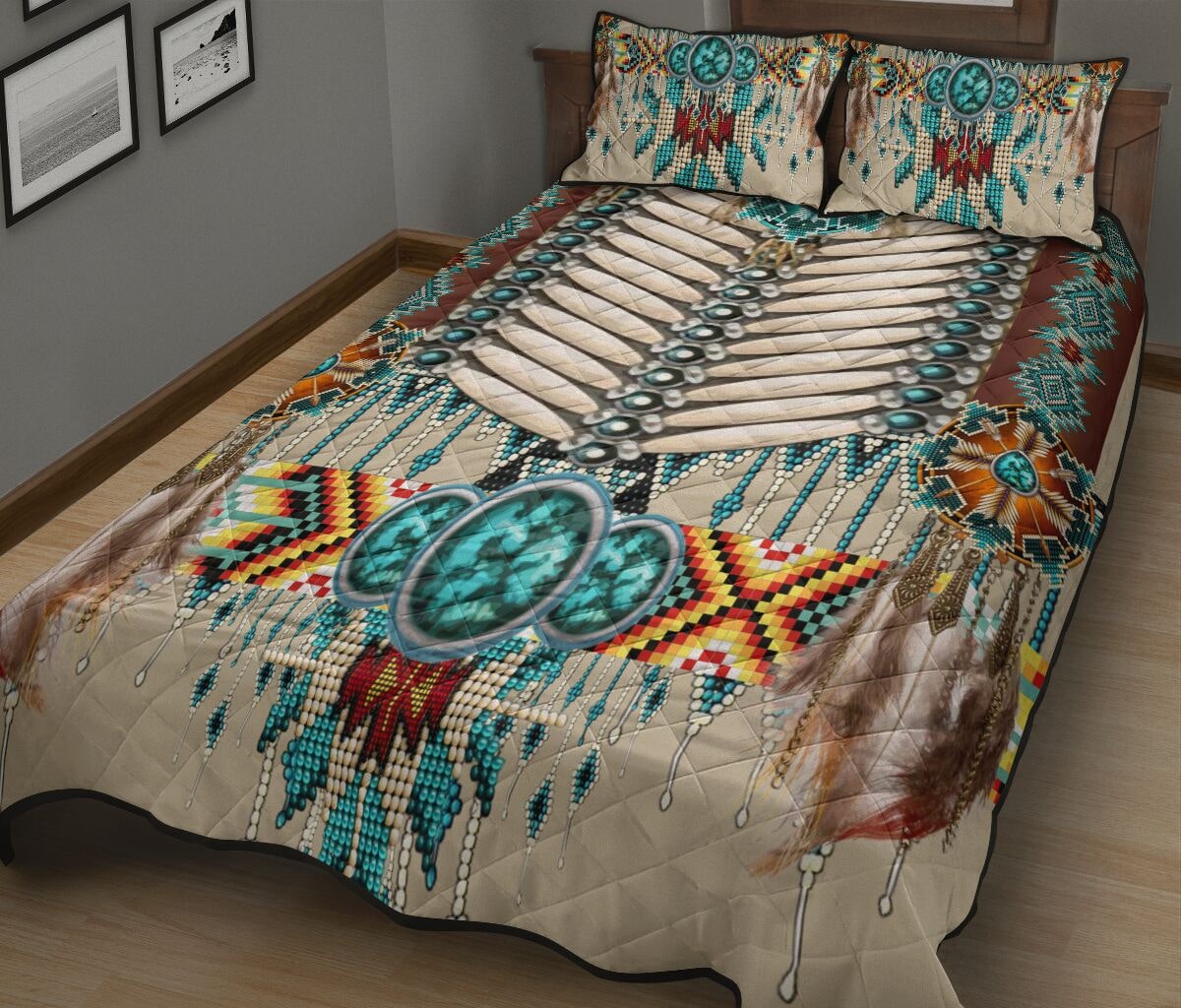 native american symbols all over printed bedding set 2