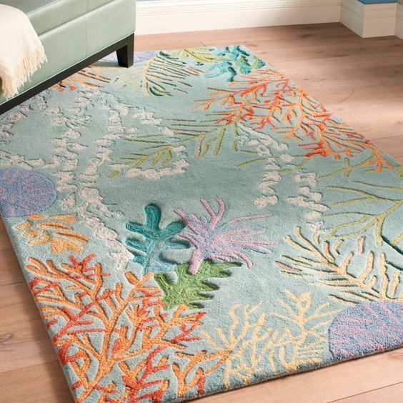 ocean coral reef all over printed rug 2