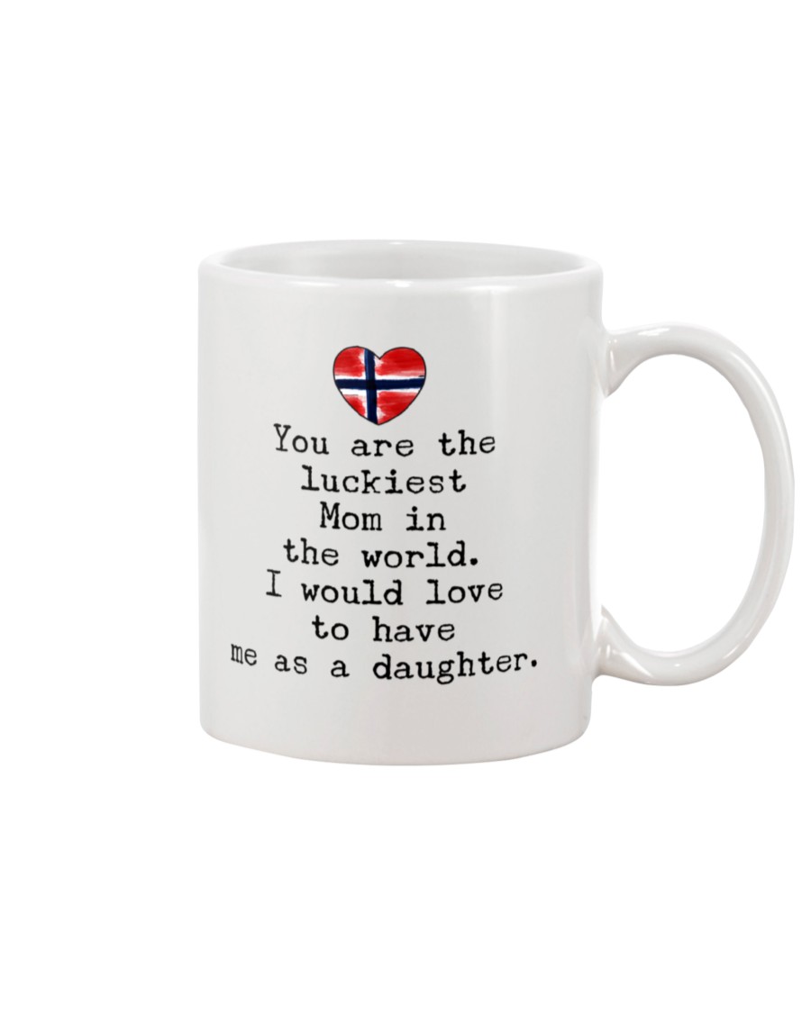 you are the luckiest mom in the world norwegian mug 3