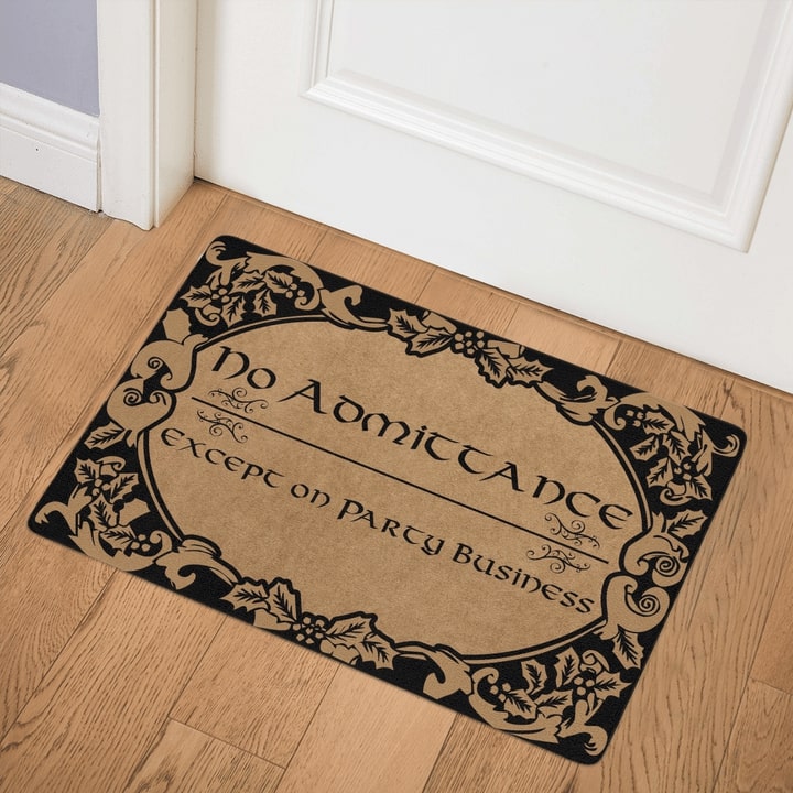 no admittance except on party business all over printed doormat 3