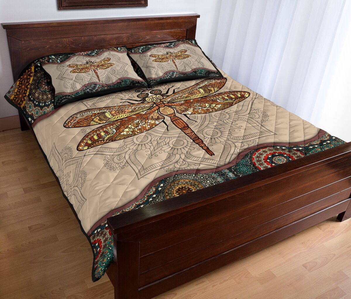 the dragonfly vintage version all over print bedding set 4