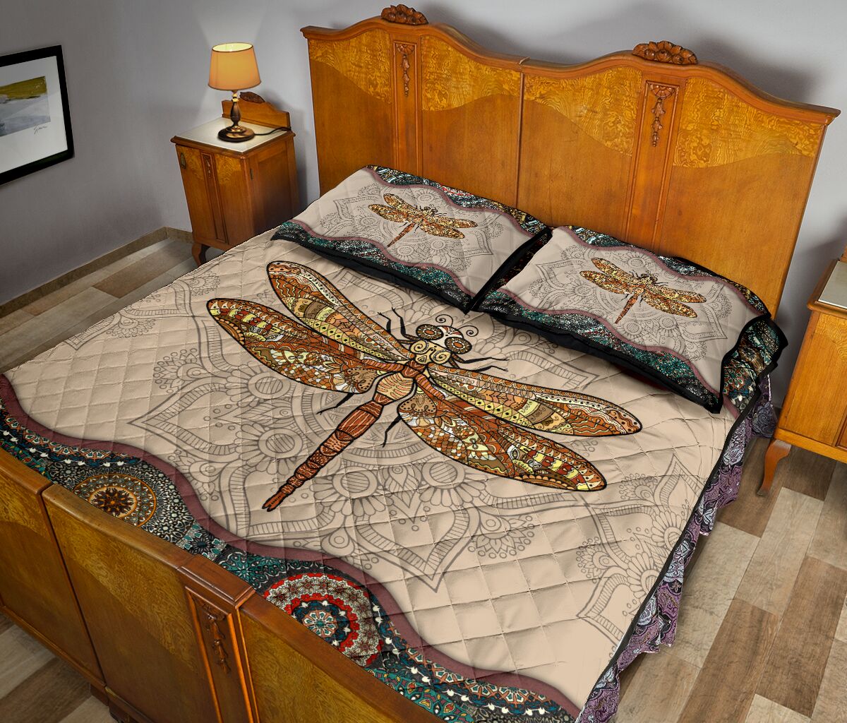 the dragonfly vintage version all over print bedding set 5