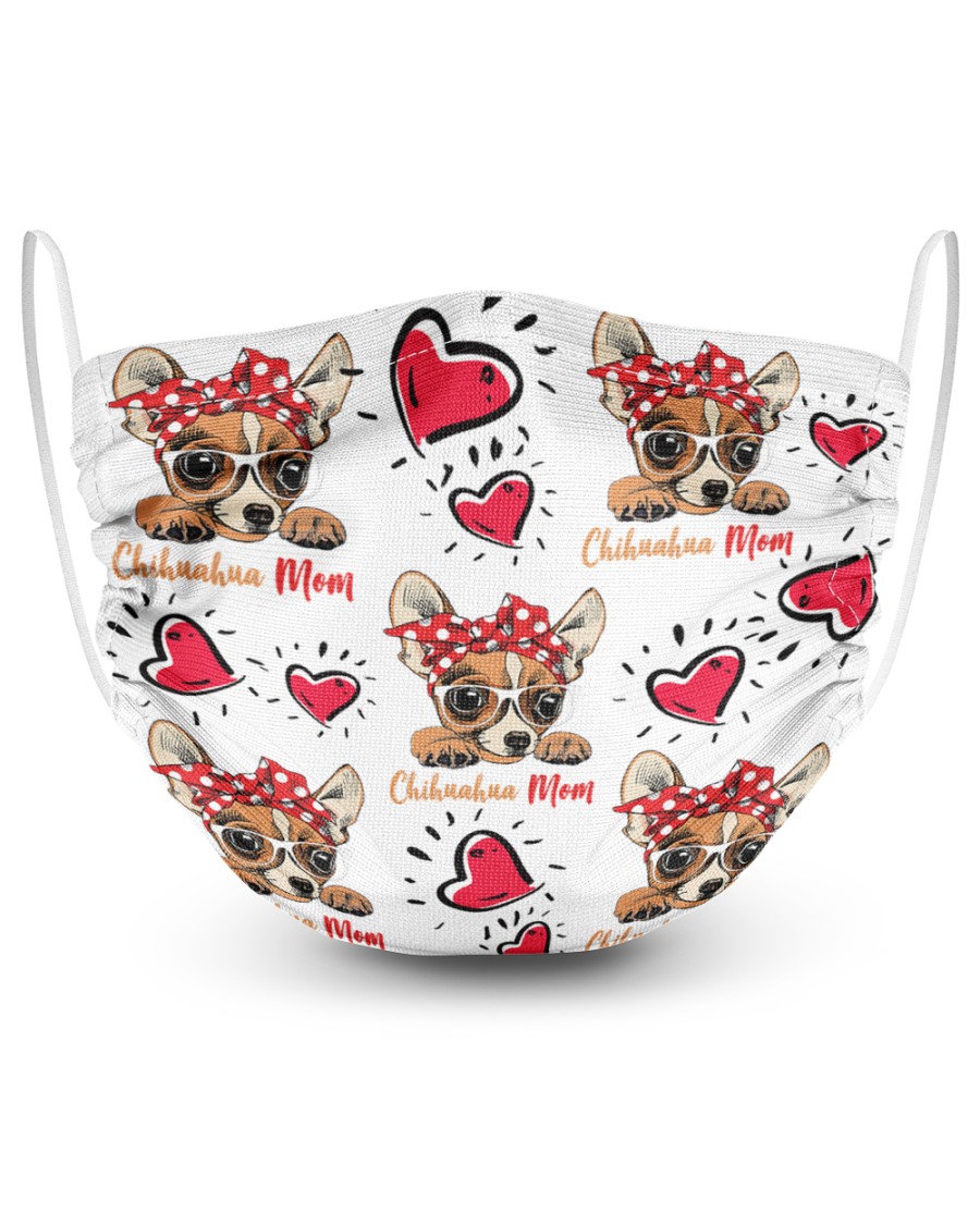 chihuahua i love mom all over print face mask 2