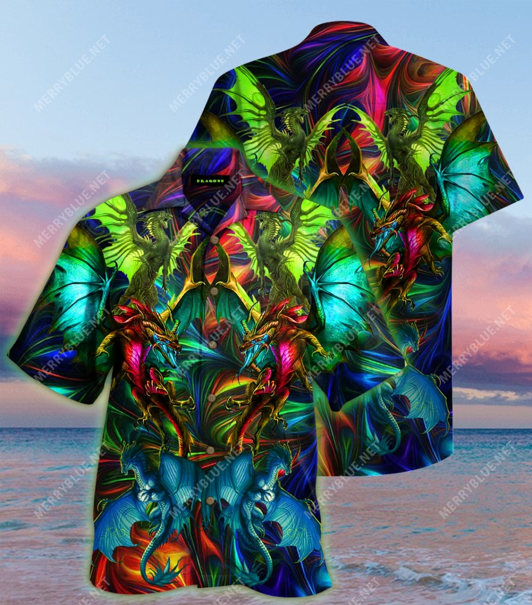 colorful dragon all over printed hawaiian shirt 2