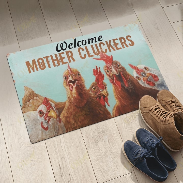 welcome mother cluckers chicken doormat 5
