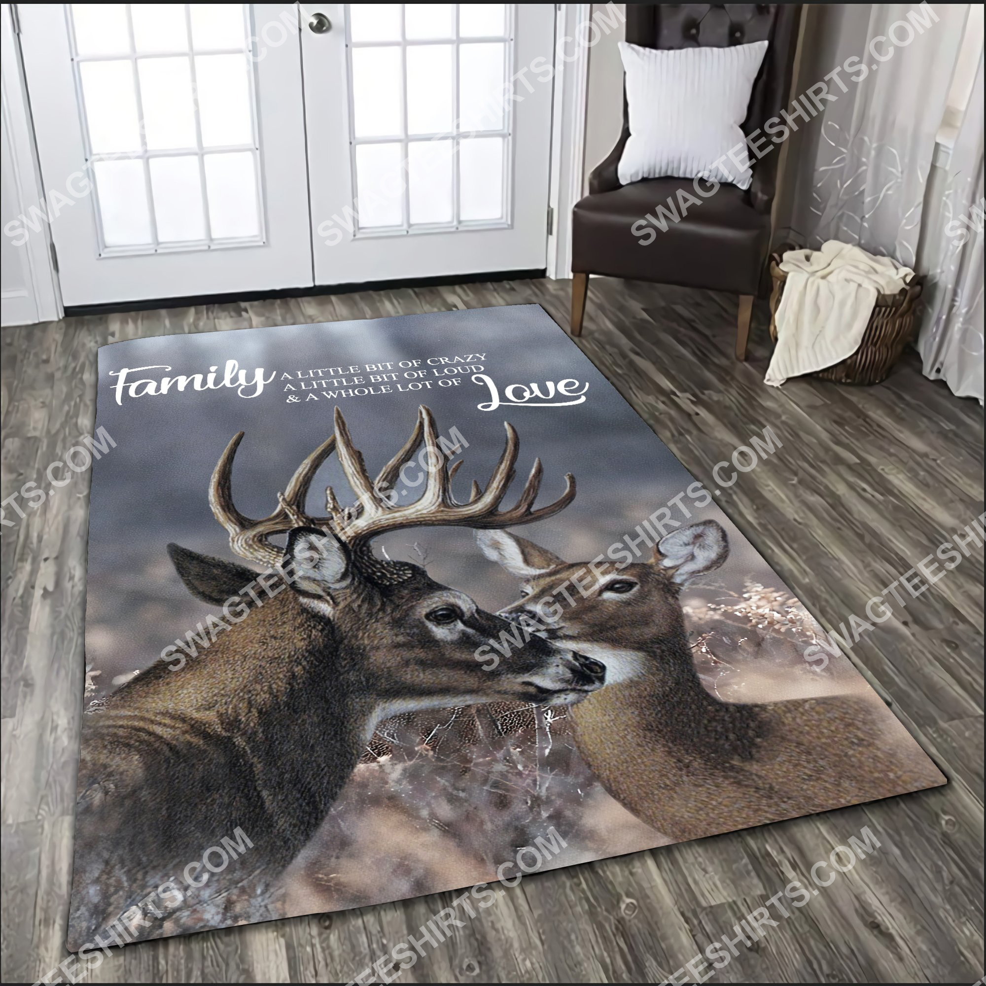 love deer family love all over printed rug 3(1) - Copy