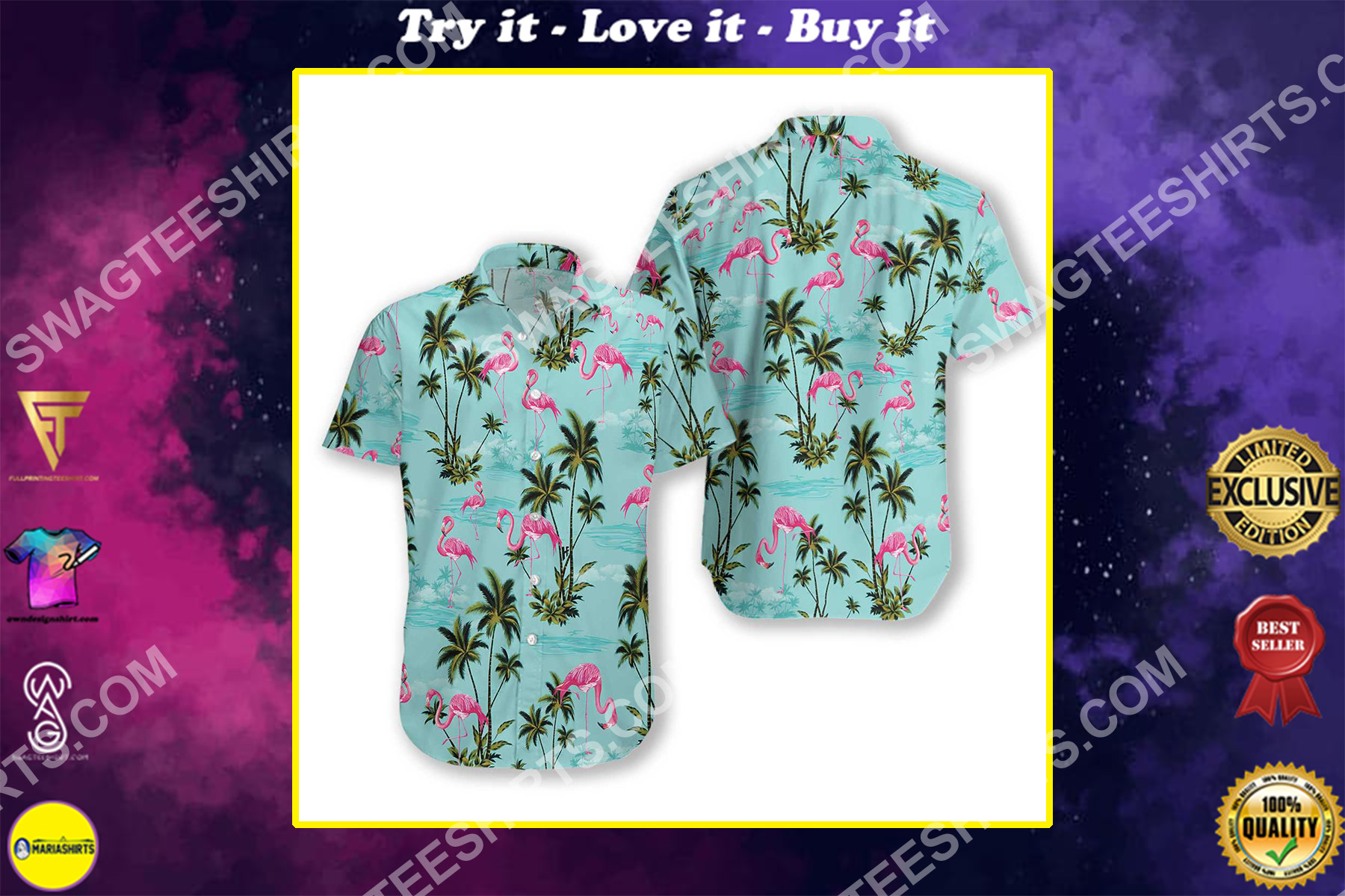pink flamingo summer all over printed hawaiian shirt 2-1 - Copy - Copy - Copy