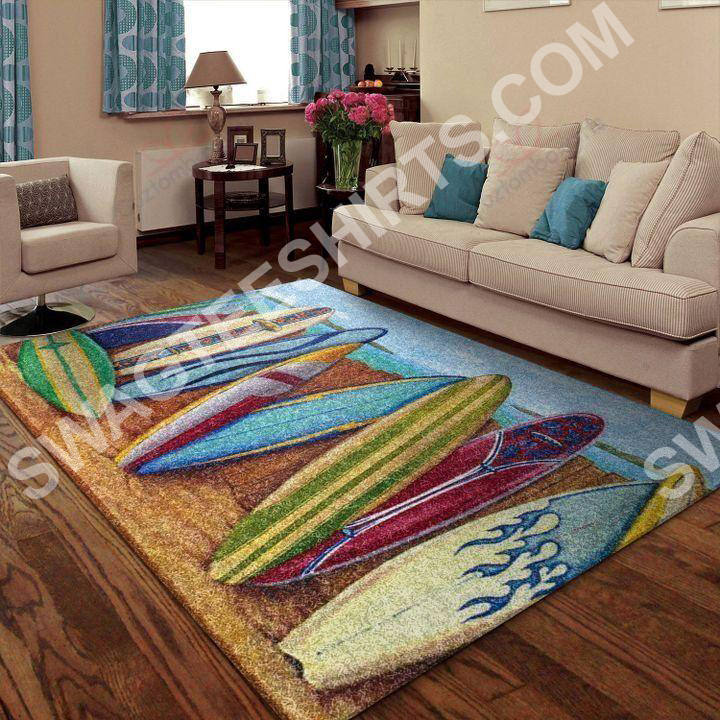 vintage surfboard colorful all over printed rug 2(1)