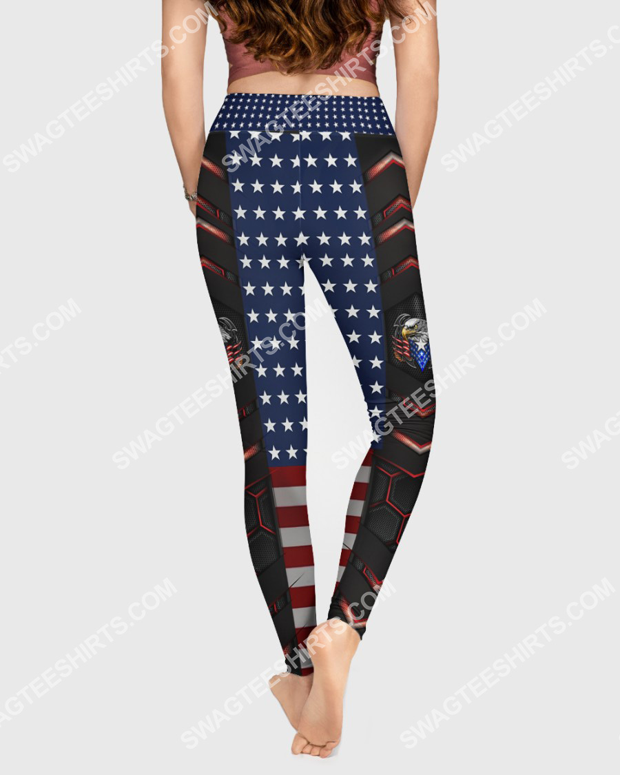 4th of july american eagle flag all over printed high waist leggings 2(1)