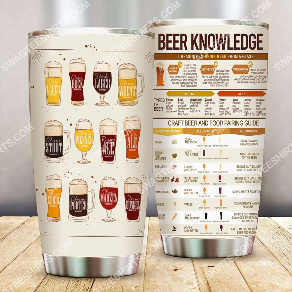 beer knowledge all over printed stainless steel tumbler 1(1) - Copy