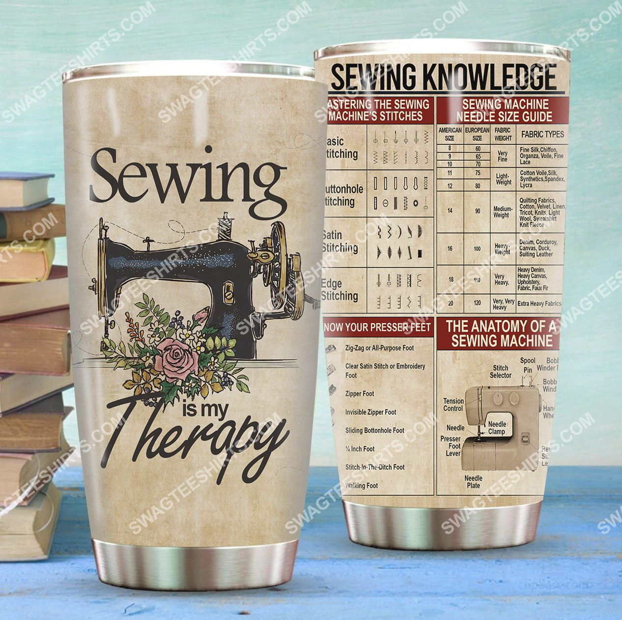 sewing is my therapy all over printed stainless steel tumbler 2(1) - Copy