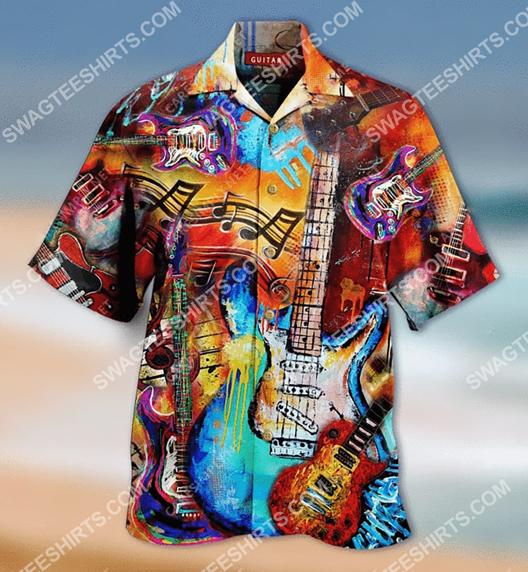 vintage guitar colorful all over printing hawaiian shirt 2(1) - Copy
