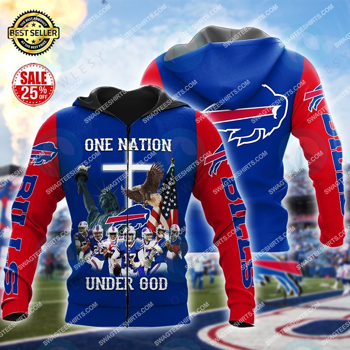 buffalo bills football one nation under God all over printed zip hoodie 1