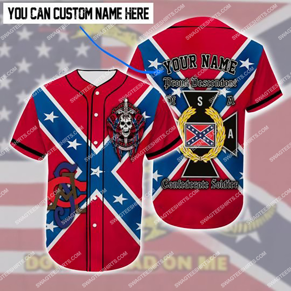custom name proud descendant of a confederate soldier all over printed baseball shirt 1(1) - Copy