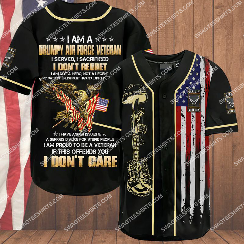 i am a grumpy old air force veteran i served i sacrificed i don't regret i am not a hero not a legend baseball shirt 1(1) - Copy