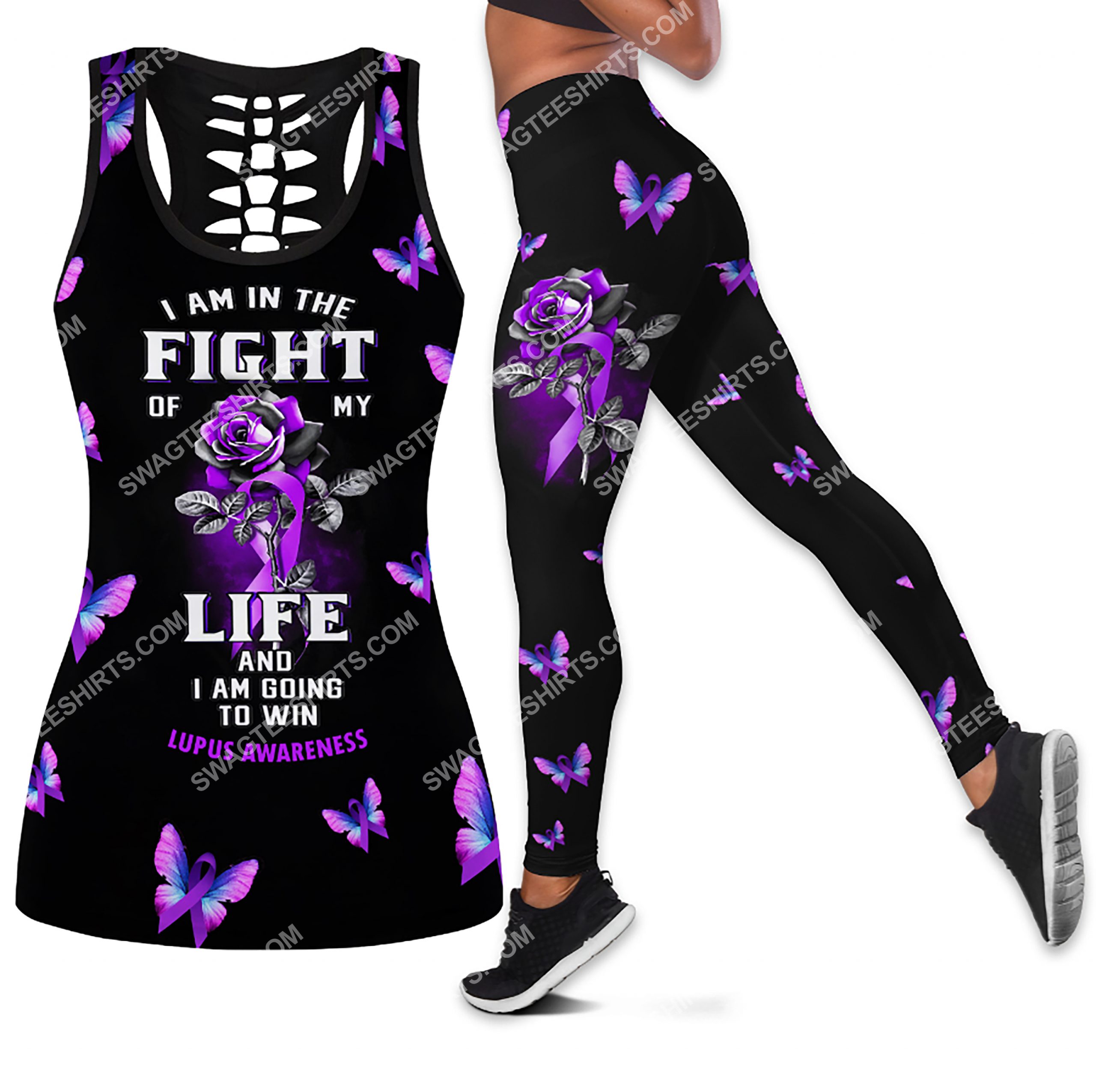 i am in the fight of my life and i am going to win lupus awareness all over printed leggings set 1