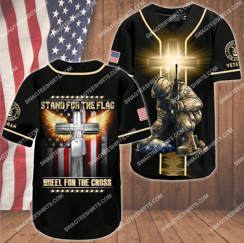 stand for the flag kneel for the Cross air force veteran baseball shirt 1(1) - Copy
