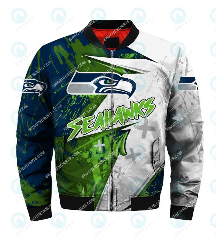 the american football team seattle seahawks all over printed bomber 1