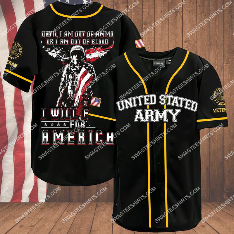 veteran until i am out of ammo or i am out of blood i will fight for america independence day baseball shirt 1(1) - Copy