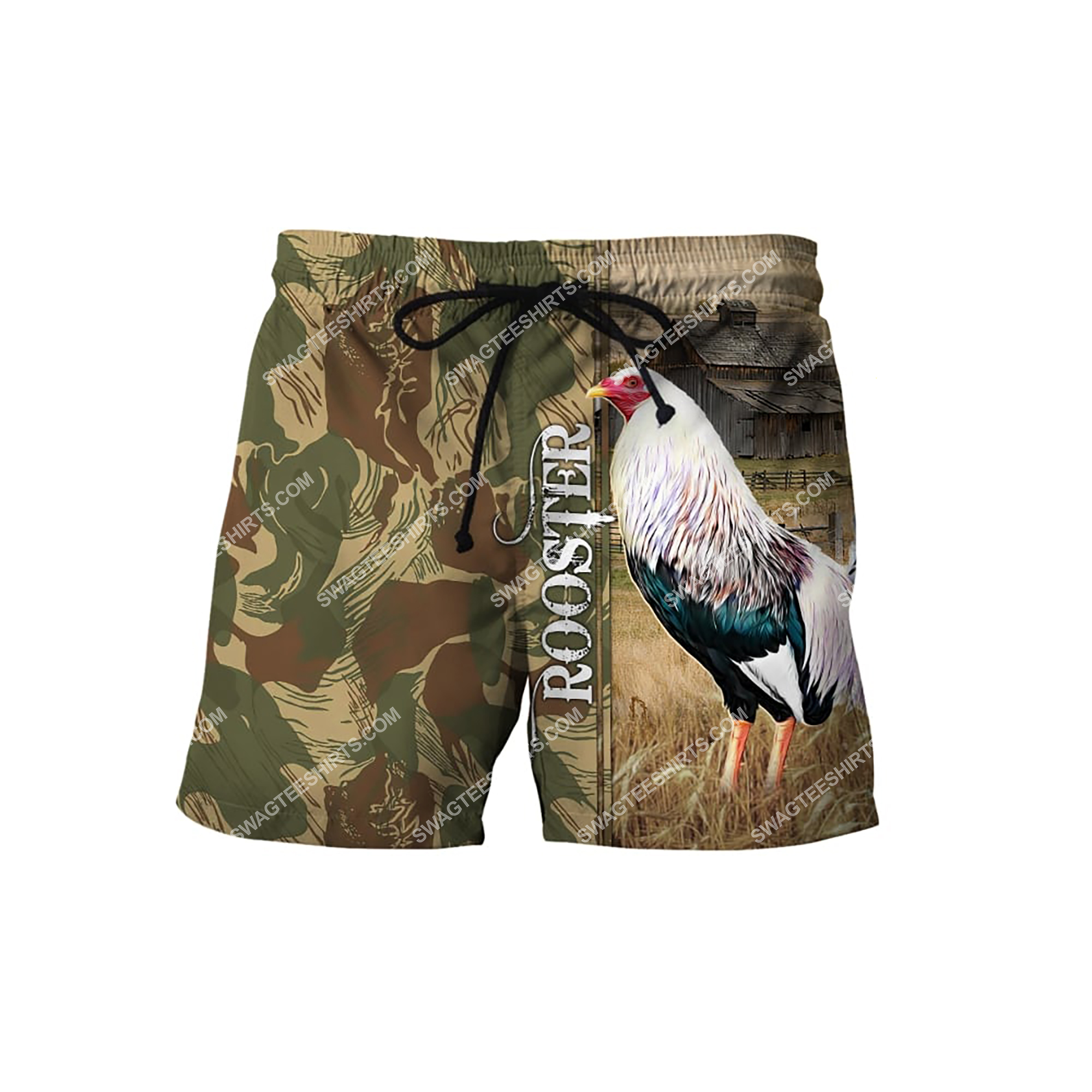 farm life rooster chicken full printing shorts 1