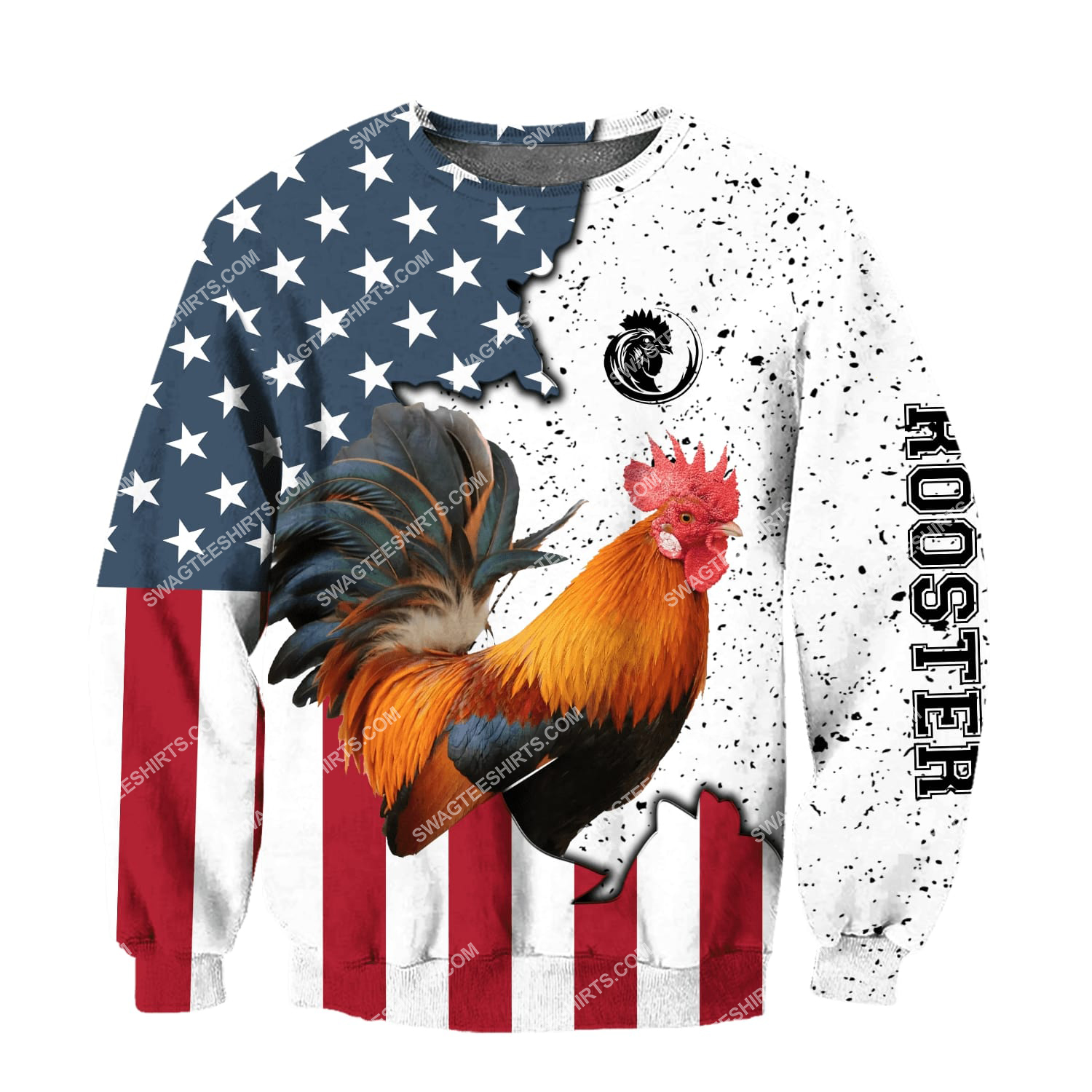 the american flag and rooster full printing sweatshirt 1