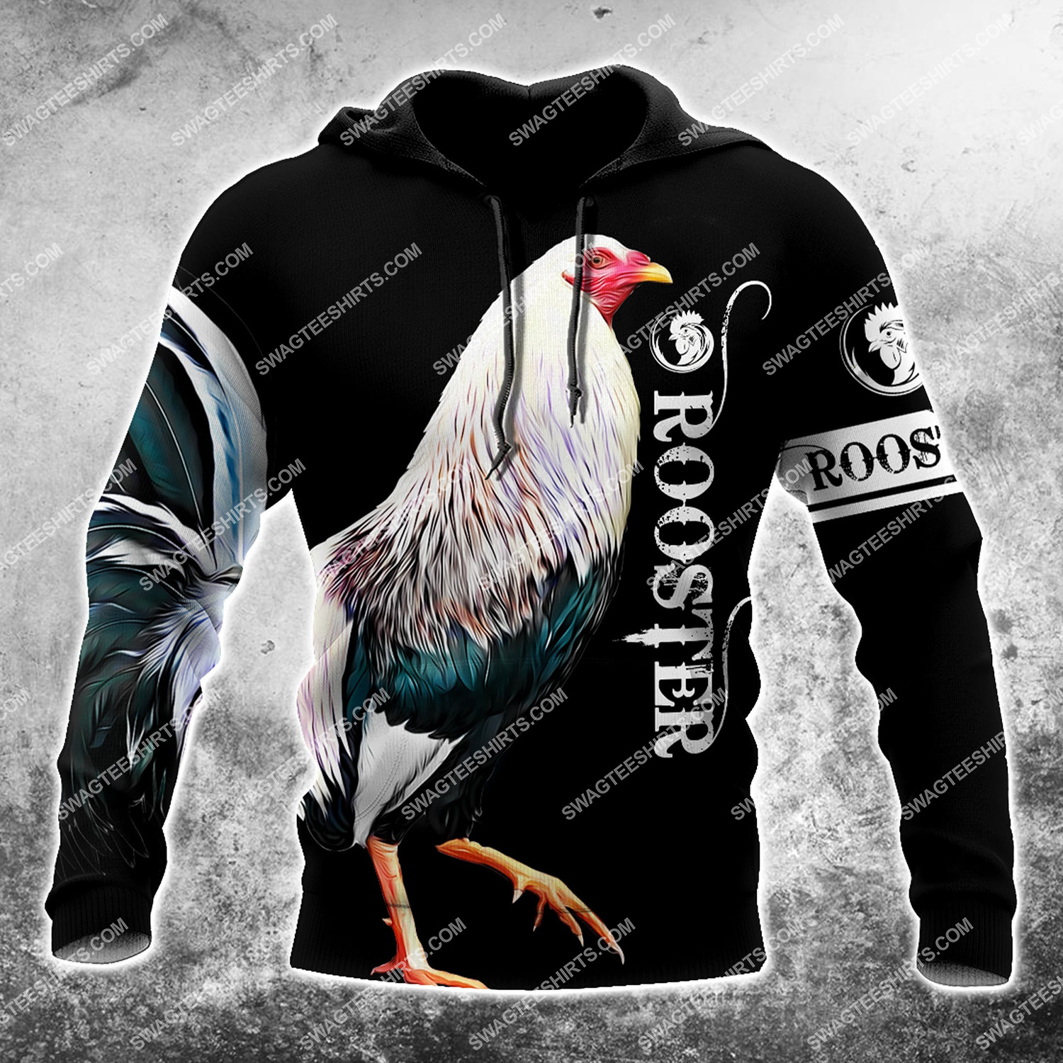 the rooster chicken all over printed hoodie 1